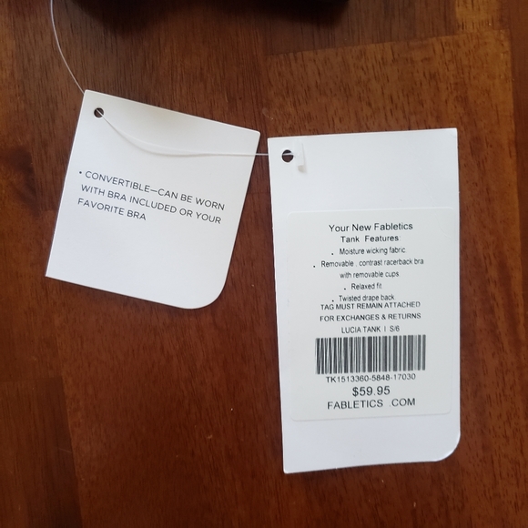 NWT Fabletics Purple & Black Lucia Tank & Bra Set - Picture 9 of 9